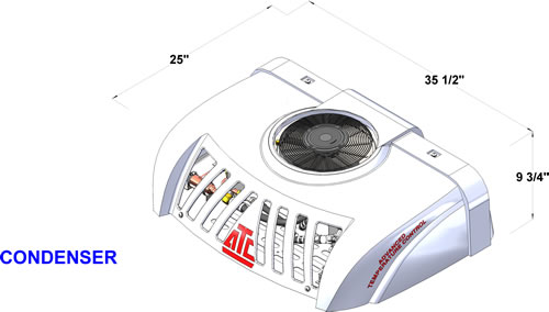 ATC8-RT 12VDC全电动机组的屋顶冷凝器,欢迎加入适用于绝缘紧凑型货车和小型城市运输车辆。